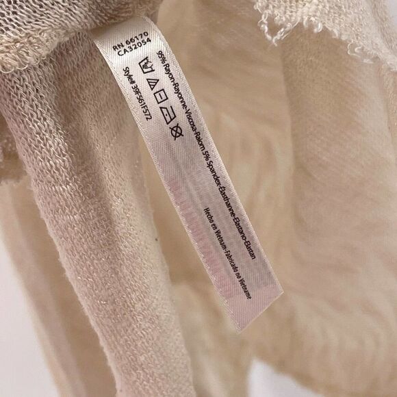 Intimately Free People Tunic Bohemian Boat Neck 3/4 Sleeves Cream Shirt Size XS - Picture 9 of 9